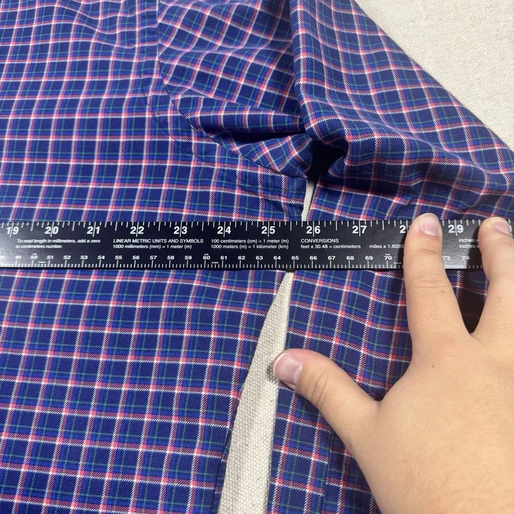 Polo Ralph Lauren Size L Green Navy Plaid Poplin‎ Long Sleeve Button Down Shirt